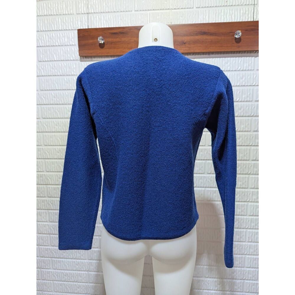 Pendleton Women's Blue Solid Button-Front Wool Ca… - image 4